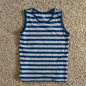 Carter's Blue and White Striped Tank Top